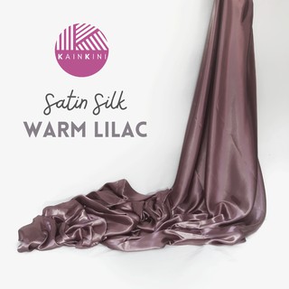 Charmuse Premium tela de satén de seda (0,5 metros) por Fabrickini - lila cálido púrpura (Material Gamis | Uniforme de dama de honor | Fondo)