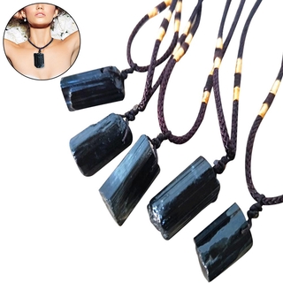 Collar de piedra turmalina negra Natural con colgante de cristal accesorio de piedra Original