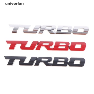 Univerlan 3D Metal Letra Turbo Coche Motocicleta Emblema Insignia Pegatina Decoración Lateral Venta Caliente
