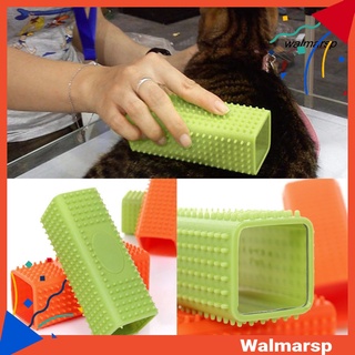 [Wmp] cepillo de silicona rectangular hueco para perro, gato, removedor de pelo, herramienta de limpieza de pieles