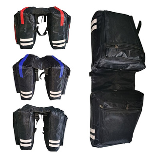 doble bolsa de sillín de equipaje motocicleta impermeable maleta alforjas bicicleta estante trasero paquete mochila lateral embalaje