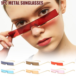 Futurista robótico estrecho rectángulo gafas de sol futuro de moda Rectangular gafas con lente de Color para las mujeres hombres UV400 flash