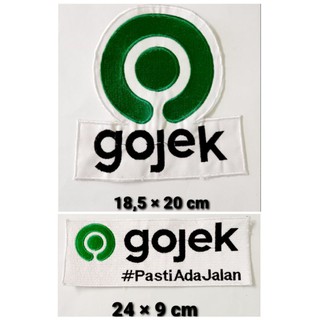 Bordado / emblemas de gran logotipo blanco GOJEK