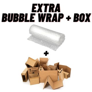 Envoltura de burbujas extra + caja/tarjetas para protección en su paquete