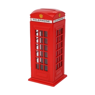 Metal rojo británico inglés londres teléfono cabina banco moneda ahorro olla hucha teléfono rojo cabina caja 140X60X60Mm
