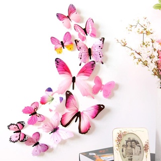 12 pegatinas de pared 3d mariposa diy decoración arte de pared