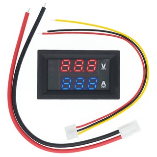 dc 0-100v 10a voltímetro digital amperímetro doble pantalla detector de voltaje medidor de corriente panel amp volt calibre 0.28" rojo azul