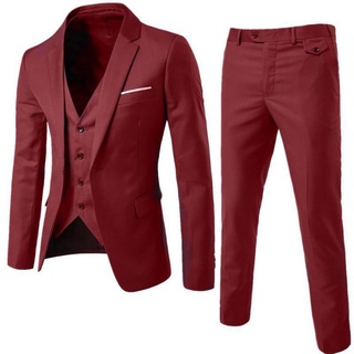 Los hombres traje Blazer de tres piezas Slim negocios Formal vestido chaleco novio hombre traje exquisito oficina conjunto delgado Blazer (5)