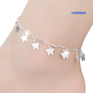 Collar de invierno para mujer elegante chapado en plata mariposa estrellas campana encanto tobillera pulsera pie cadena (1)