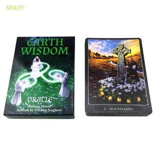 SINLEY Earth Wisdom Oracle tarjetas completo inglés 32 cartas baraja Tarot misteriosa adivinación familia juego de mesa