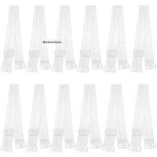 [thewoodyou] 12 pares de correas de sujetador transparentes invisibles antideslizantes ajustables de repuesto transparente.