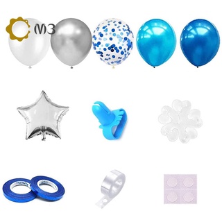 Globo azul guirnalda globo confeti, cinta y decoración adhesiva