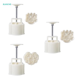 blanche plástico mooncake molde 3d formas de león diseño sello cortador de galletas molde diy hornear