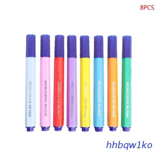 hhbqw1ko.mx 8pcs/set Candy Color Highlighter Pen Marker Pastel Liquid Chalk Fluorescent Pencil Drawing Stationery