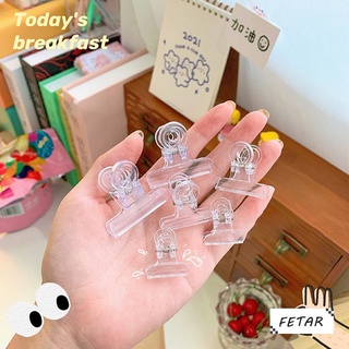 transparente clip creativo plástico snack sellador suministros de oficina archivo libro larga cola clip Fetar