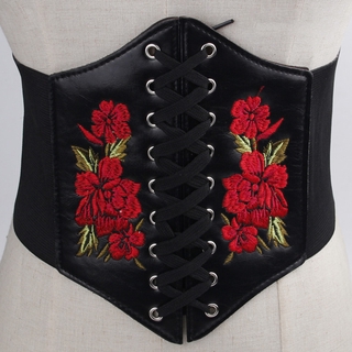 Summer Breathable Corset Body Shaping Belt Ultra-wide Elastic Girdle Embroidered Belt (6)