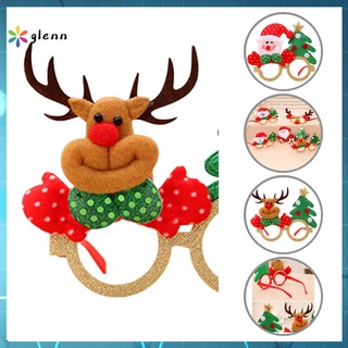 [WA] Stock Gift Party Glasses Frame 2022 Xmas Tree Pattern Decorative Glasses Frame Adorable Costume Accessories
