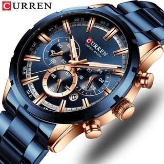 Reloj de hombre reloj curren reloj de acero inoxidable impermeable reloj de cuarzo de negocios moda calendario deportivo mermelada TANGAN