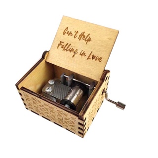 （Superiorcycling) Hand Crank Wooden Engraved Music Box Kids Birthday Christmas Gifts