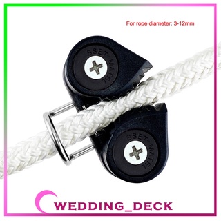 cleat de aluminio negro de 2 filas de velero cam con anillo principal para cuerda de 3-12 mm