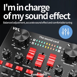 V8S aleación de aluminio Bluetooth estéreo Audio externo Karaoke música grabación tarjeta de sonido