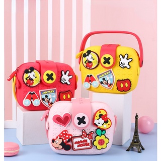 Bolsa de mensajero boutique de gama alta, moda niño, niña, niño, lindo bolso de mano, hielo y nieve Mickey Minnie bolsa de viaje