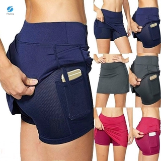 Categorías completas Women's Tennis Skirts Inner Shorts Elastic Sports Golves Skorts with Phone Pockets Servicio de calidad