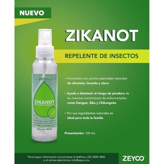 Repelente de insectos y mosquitos Zikanot 120mL - ingredientes Naturales Citronela, lavanda y clavo (4)