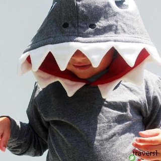 ❂OU❀Toddler Baby Hooded Pullover Cute Shark Shape Long Sleeve Casual Loose (8)