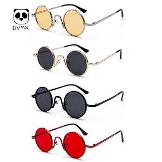Vintage Round Sunglasses Retro Uv400 Eyewear-Black Gray & Gold BVMX