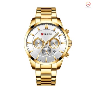 reloj de pulsera curren 8358 impermeable para hombres/reloj con correa de acero inoxidable (9)
