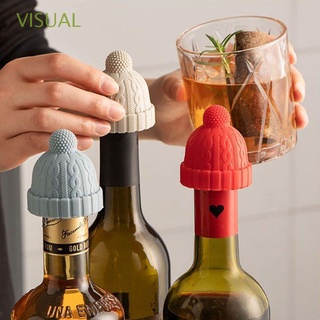 visual creative lana sombrero forma hogar vino corcho tapón de vino vacío sellado reutilizable barra de silicona herramienta de cocina champán