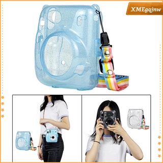 [XMEGQJNW] Camera Case Bag Compatible with Mini 11 Instant Camera with Detachable Adjustable Strap Crystal Case