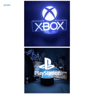 Decoración De Escritorio De La Sala De Juegos De Invierno Iluminación LED Lámpara De Noche Logo Para-PlayStation/- XBOX