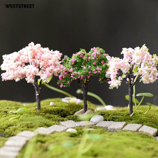 [weststreet8] 3 pzs flor de casa bonsai miniatura de cerezo de cerezo decoración artificial