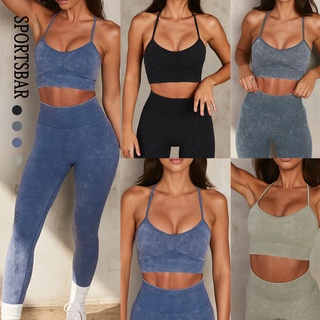 UNNEE#European and American New Stone Washed Seamless Yoga Clothes Imitation Denim Double Zipper Long Sleeve Exercise Workout Outfit