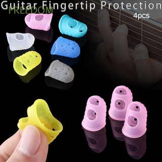 freedom - juego de 4 guardias de dedo de alta calidad para guitarras, accesorios de prensa, protección antidolor, silicona antideslizante, xs/s/m/l/xl, para ukelele/multicolor