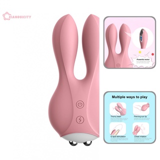 [xiangsicity] vibrador de rotación de 360 grados de frecuencia de huevo vibración juguete sexual con orejas de conejito delicado sedoso para mujeres adultas
