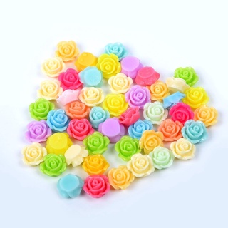 50 piezas cuentas De Rosas De Resina en forma De multicolor color mixto Para manualidades