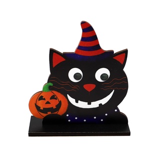 algunos calabaza gato negro halloween madera adornos de escritorio decoración creativa para el hogar interior festival fiesta decoración de escritorio