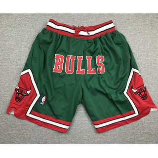 shorts de la NBA Chicago Bulls pantalones cortos deportivos versión de bolsillo verde