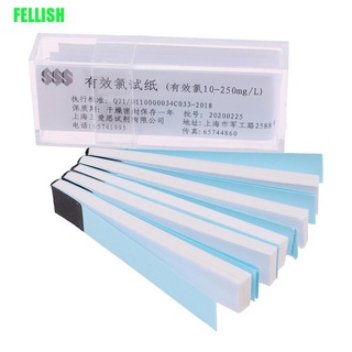 [Fellish] tiras de papel de prueba de cloro rango 10-250mg/lppm Color Chart limpieza Feli
