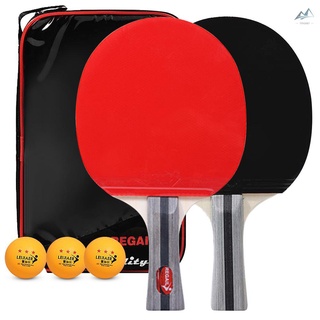 Auténtico En stock Quality Ping Pong Paddles Table Tennis Rackets 2 Ping Pong Bats Long Short Handle Ping Pong Racket Set Training Accessori