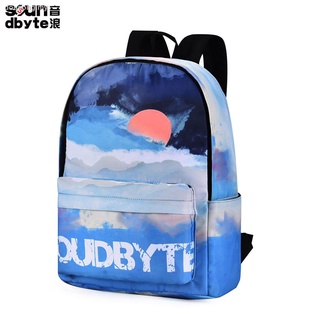 Soundbyte mochila masculina TF Zuohang mismo estilo estudiante bolsa de escuela de gran capacidad de impresión de lona mochila bolsa de ordenador