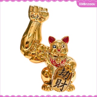 [zaau] novedad gato de la suerte figura de escritorio animal gato juguetes figura coleccionable feng shui buena fortuna oficina casa mesa estatua