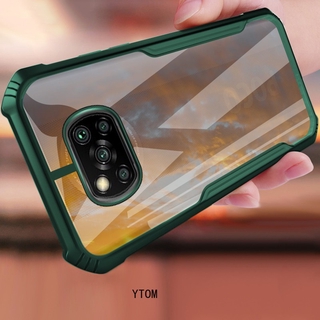 Caso del teléfono para Xiaomi POCO X3 NFC F3 M3 Redmi Note 10 10s 8 Pro 9 9T Prime 9i 9A 9C 9i Mi 10T Lite Pro caso de protección completa Airbag parachoques absorción de choque Anti-sucia diseño transparente Supreme Slim cubierta delgada