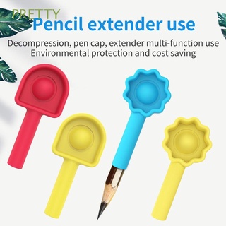 PRETTY Cute Pen Cap Portable Decompression Toys Fidget Toys Gift Push Bubble Silicone Relief Toys Stretch Anti Stress Fidget Toys/Multicolor