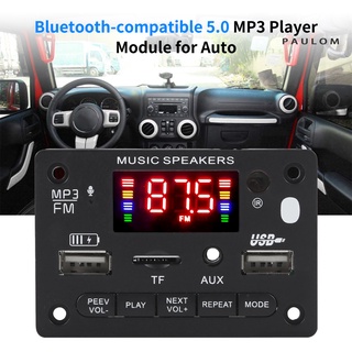 Módulo Decodificador De pantalla De color radio Fm coche 5v-12v Bluetooth-compatible 5.0 reproductor Mp3
