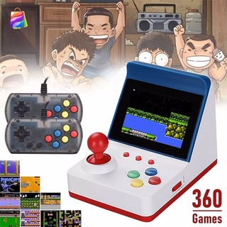 Mini consola de videojuegos portátil Retro FC roja y blanca con doble mango RYM