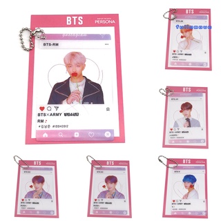 KPOP BTS PVC Transparent Photocard Keyring Bangtan Boys Key Chain Bag Ornament fullemove